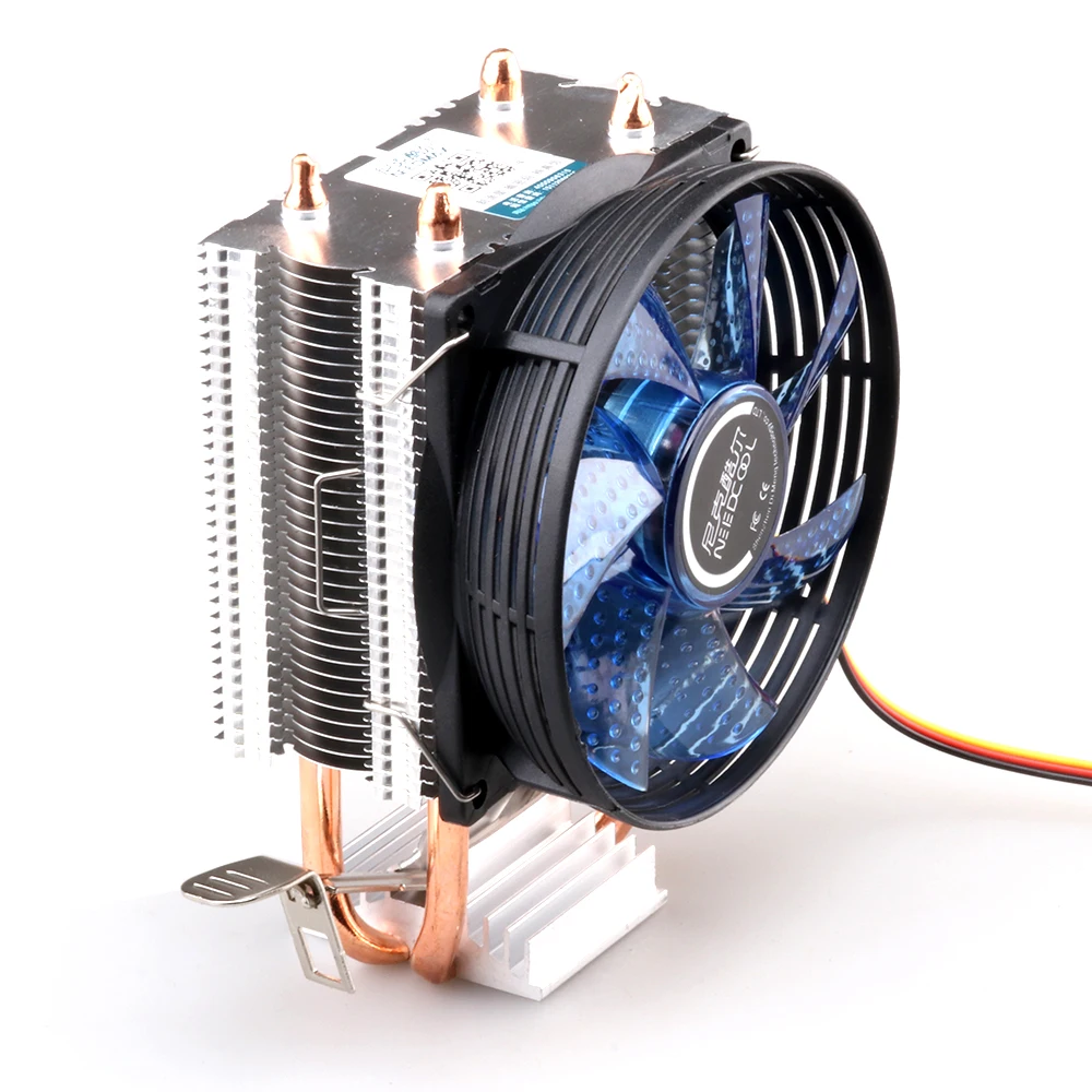 ASHATA Cold Storm T90 4 Heat Pipe Twin Tower Streamer Blue Dual-Fan 3-pin Computer Radiator CPU Cooling Fan for Home/Office/Server Standard 